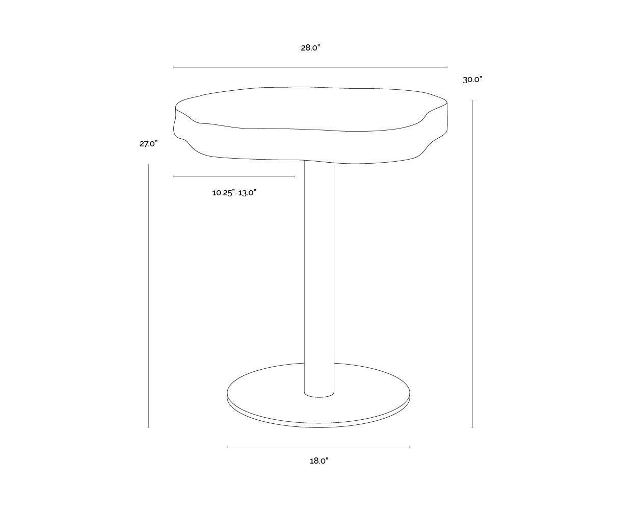 Sunpan Delmont Bistro Table 28"