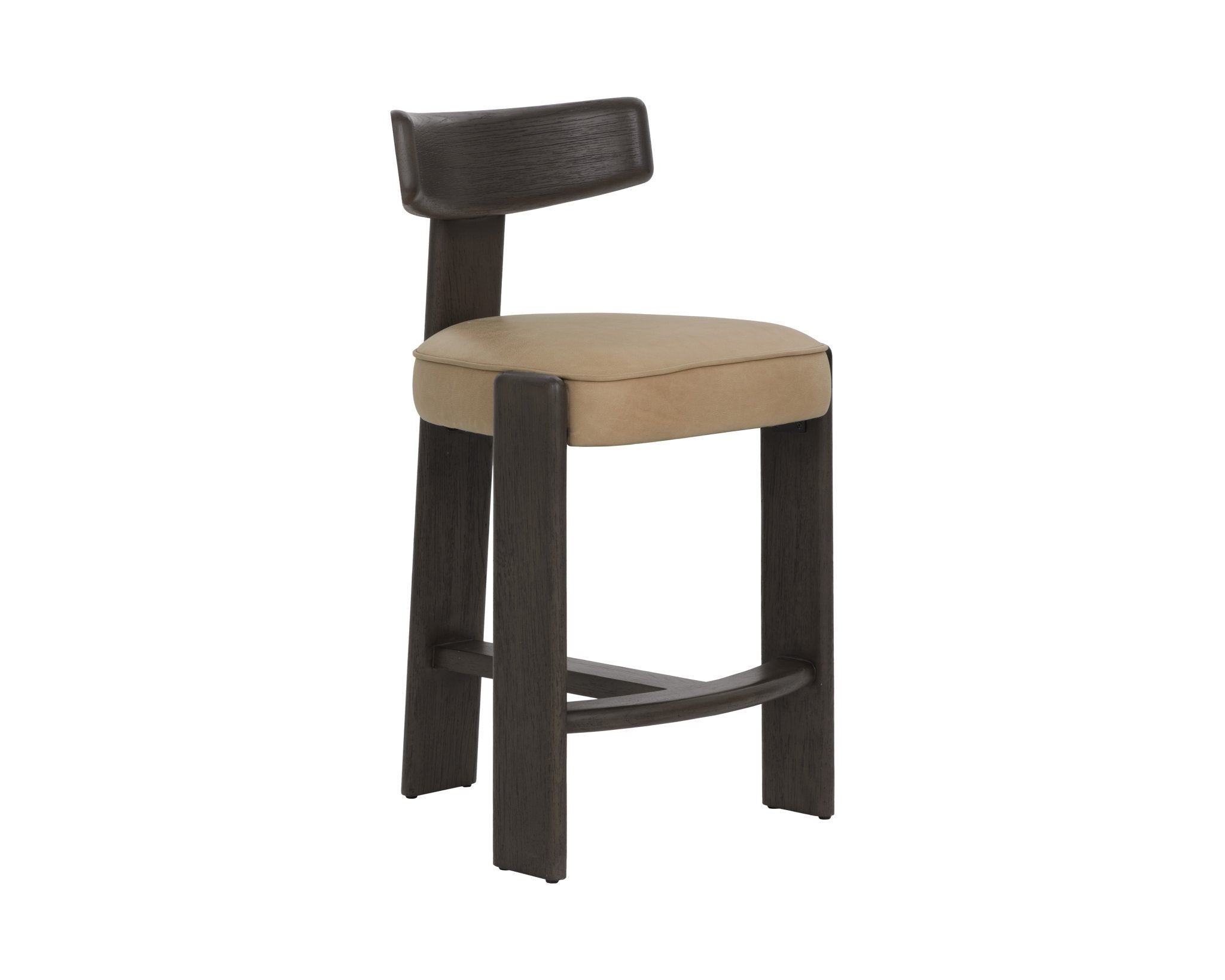 Sunpan Horton Counter Stool Dark Brown Sahara Sand Leather