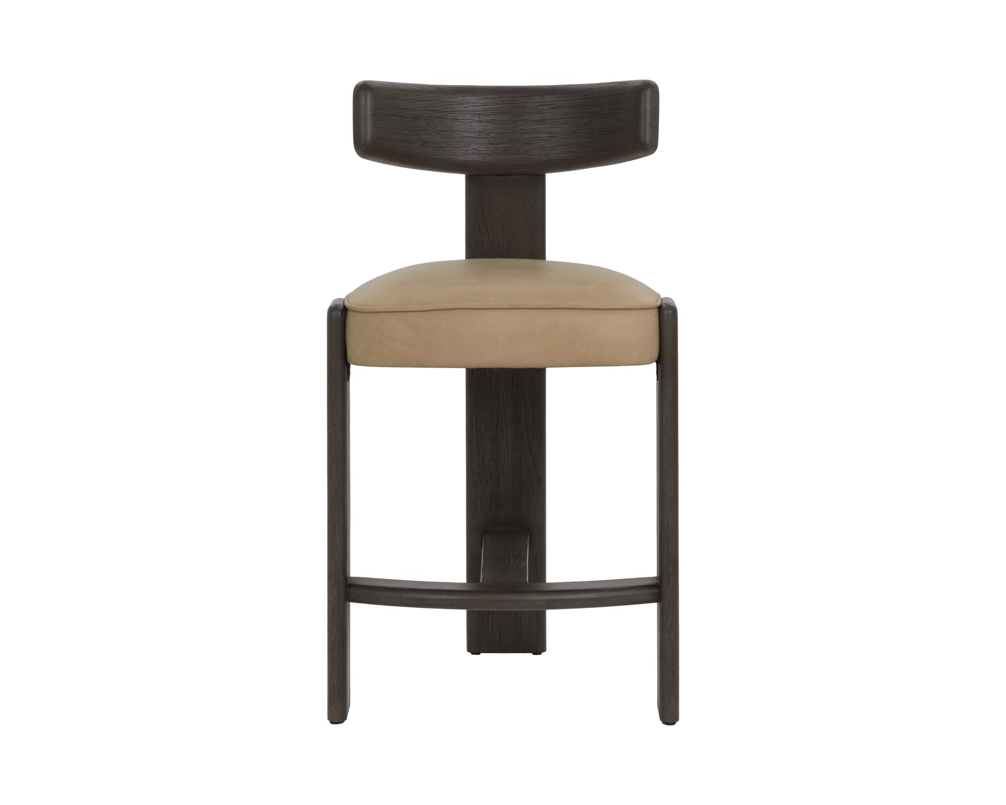 Sunpan Horton Counter Stool Dark Brown Sahara Sand Leather