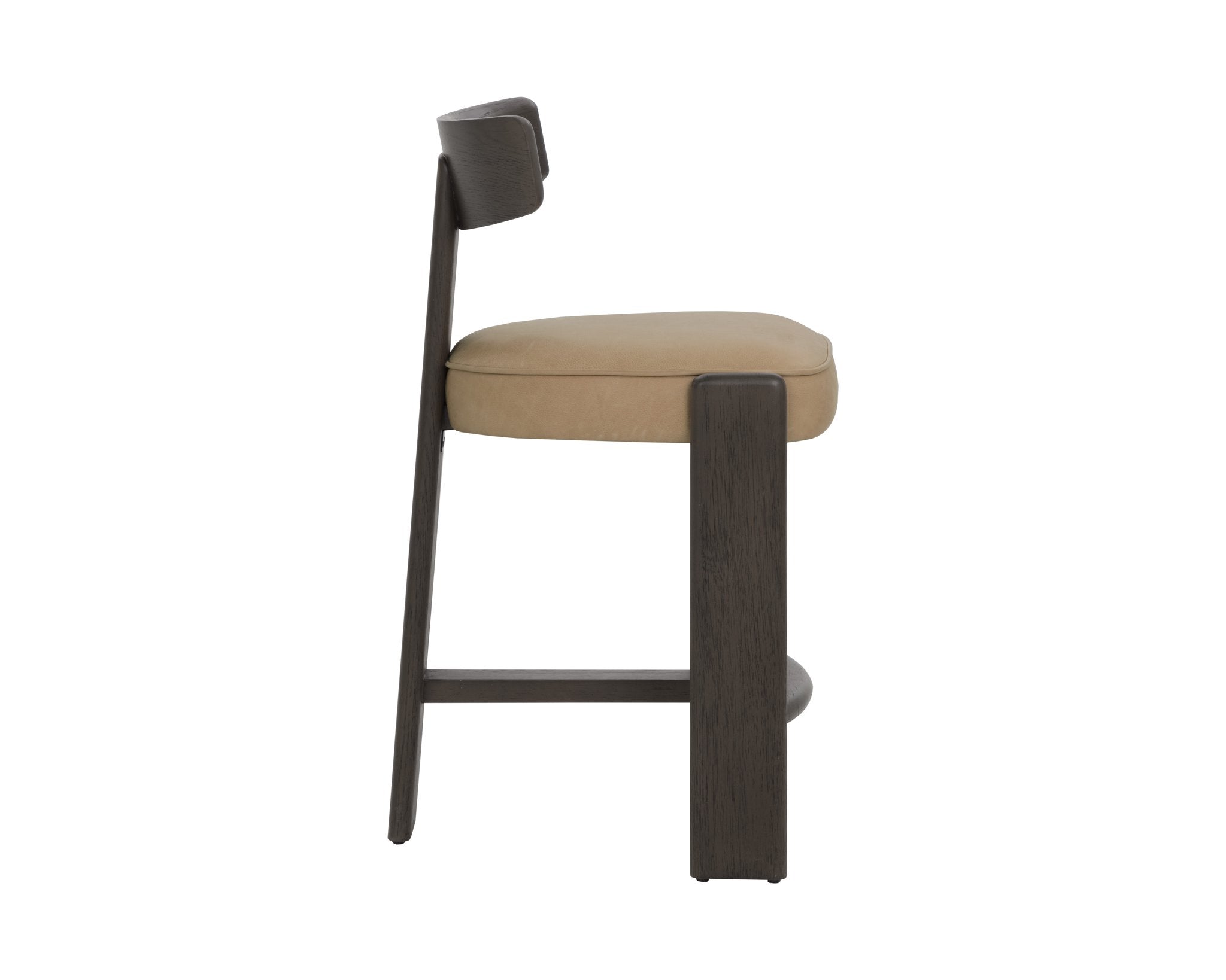 Sunpan Horton Counter Stool Dark Brown Sahara Sand Leather