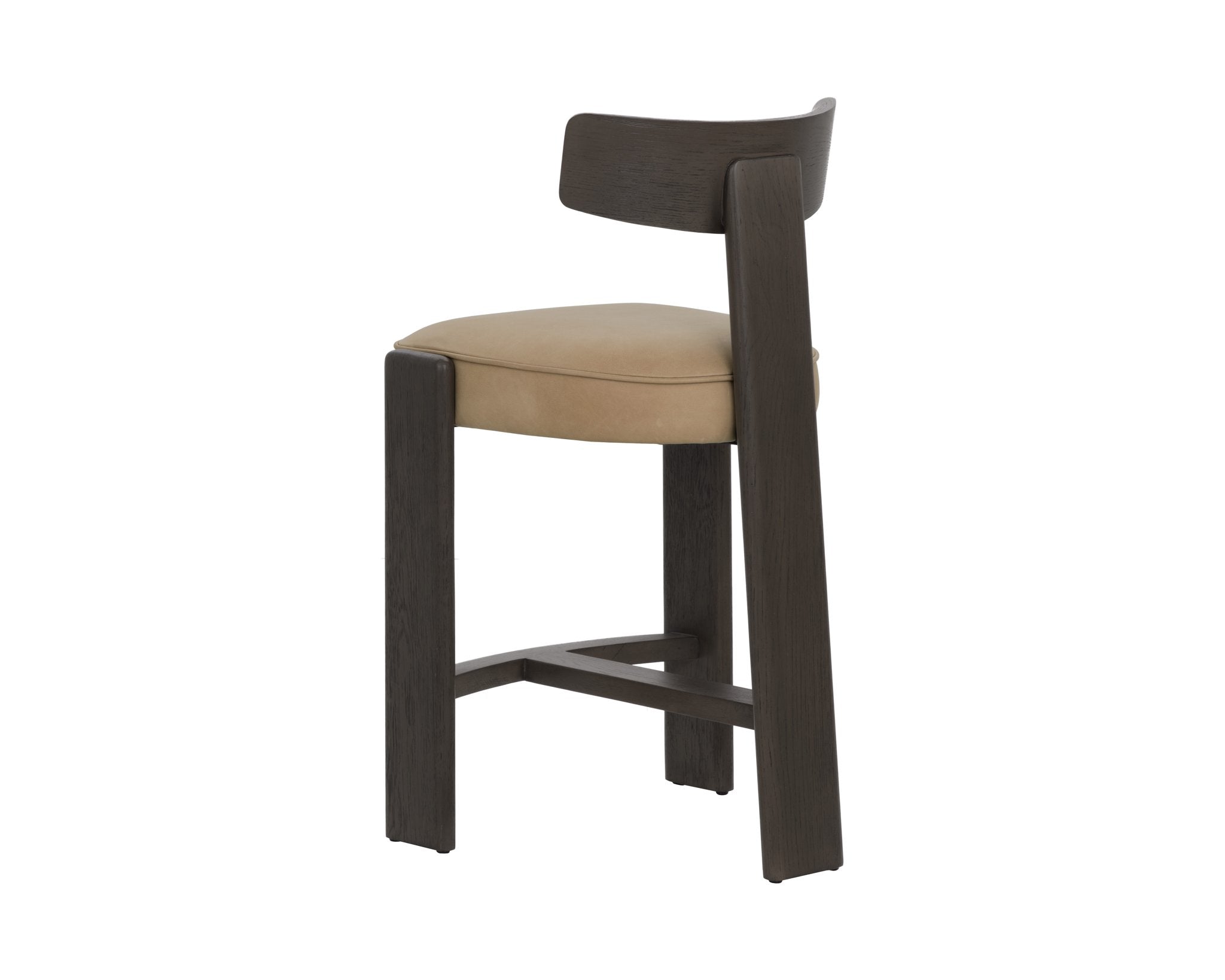 Sunpan Horton Counter Stool Dark Brown Sahara Sand Leather