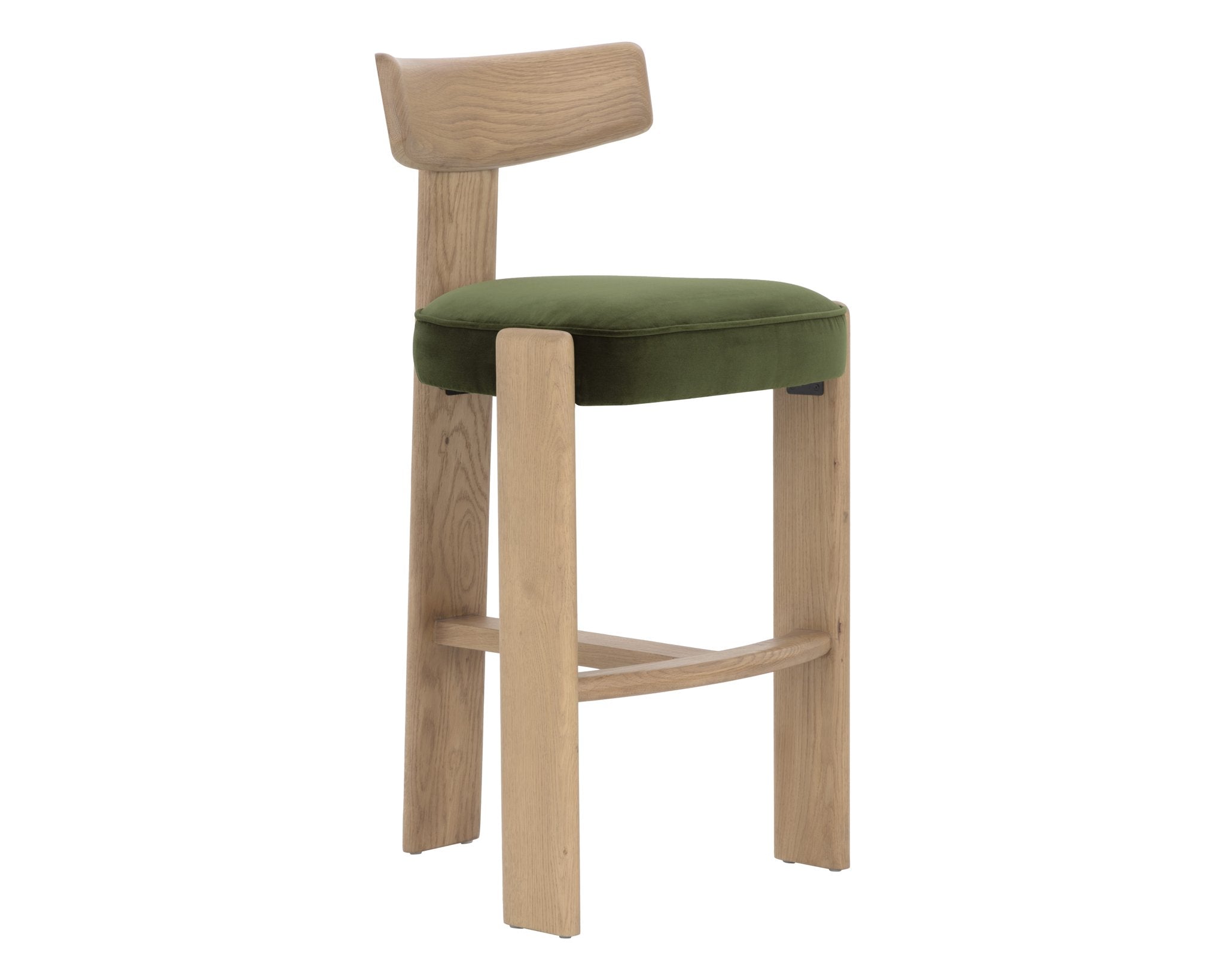 Sunpan Horton Barstool Rustic Oak Forest Green