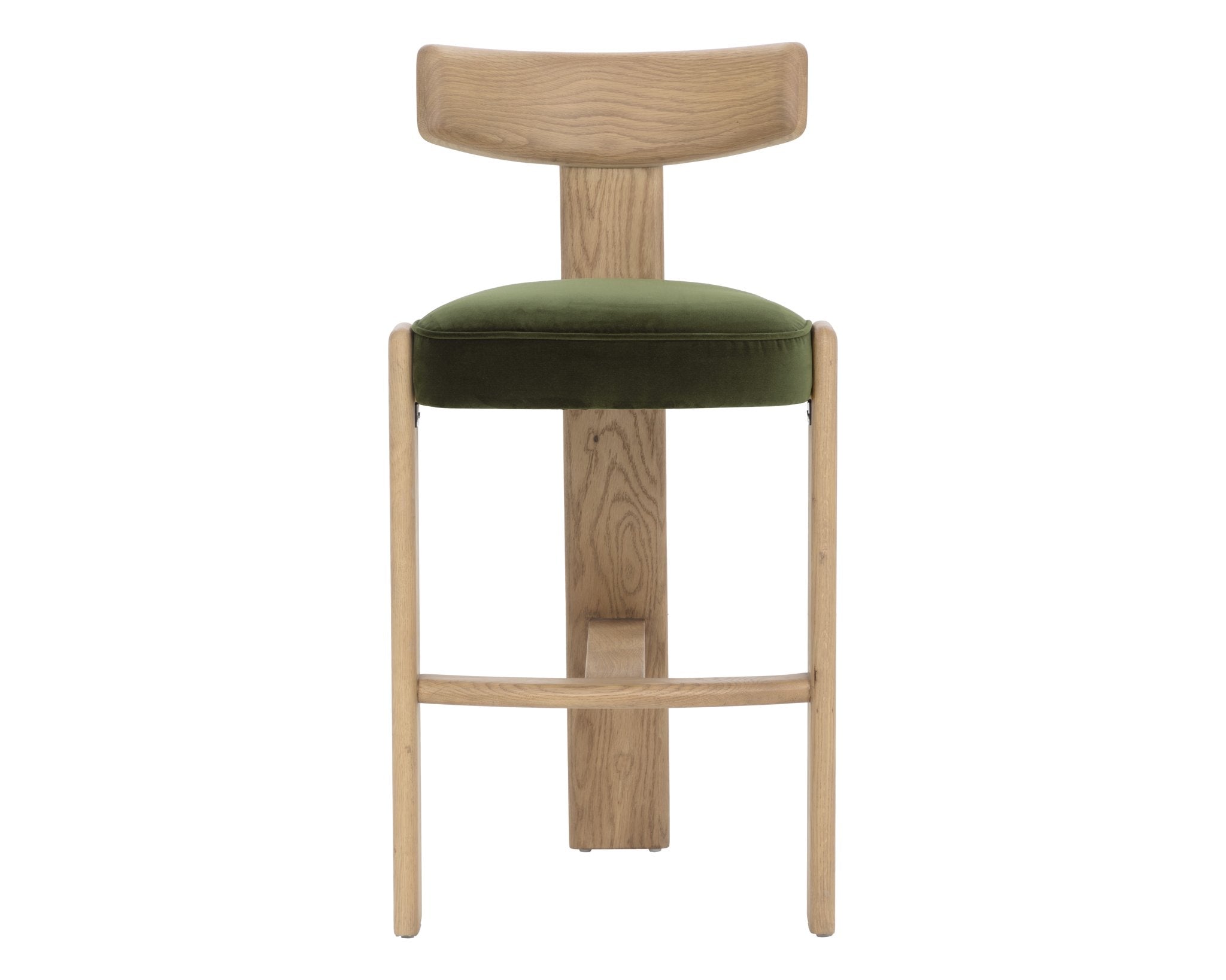 Sunpan Horton Barstool Rustic Oak Forest Green