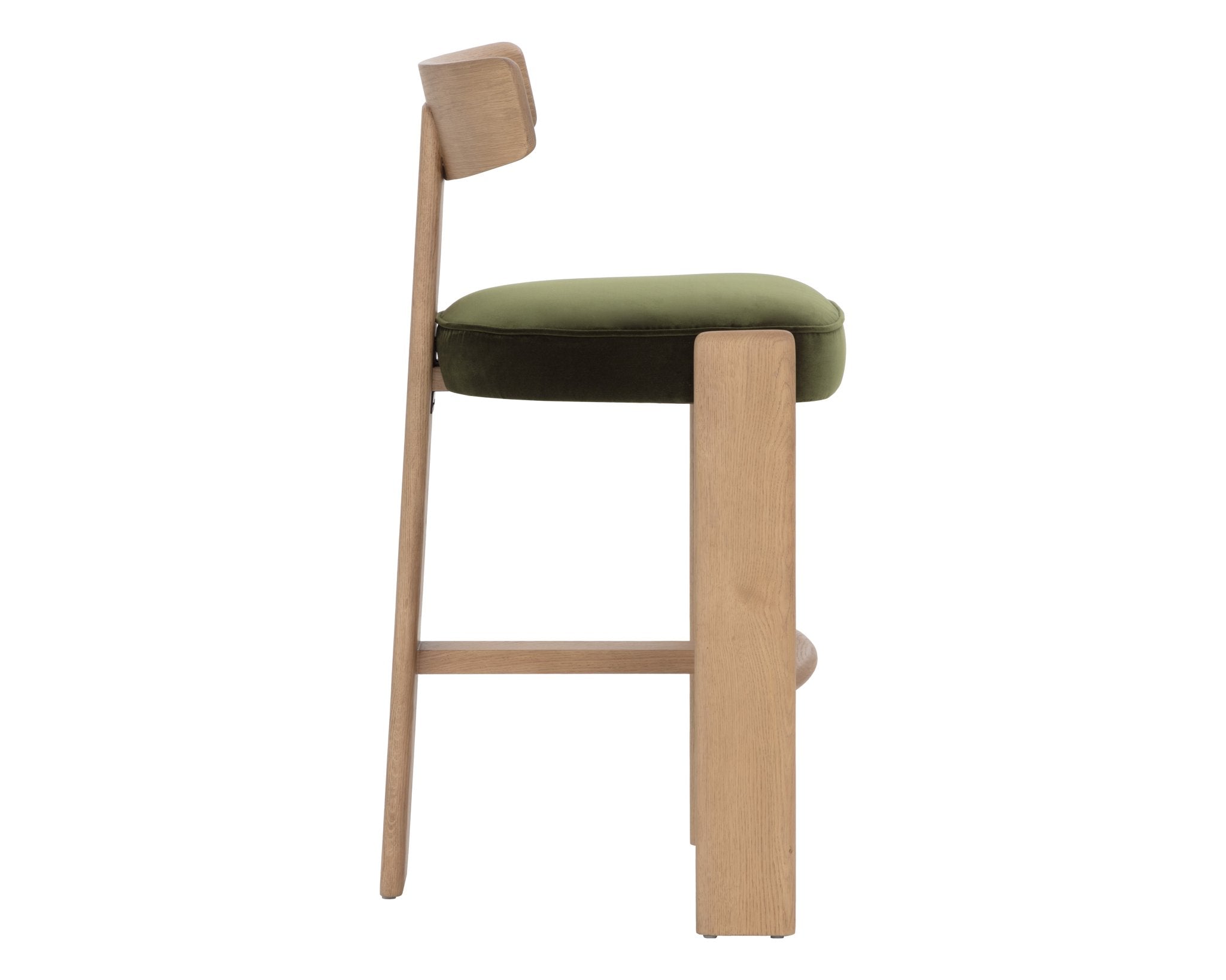 Sunpan Horton Barstool Rustic Oak Forest Green
