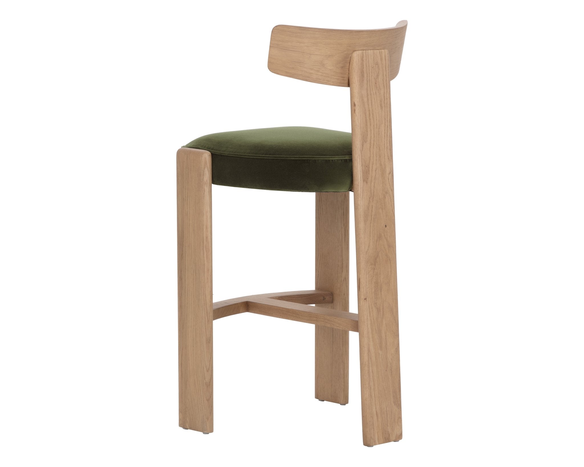 Sunpan Horton Barstool Rustic Oak Forest Green