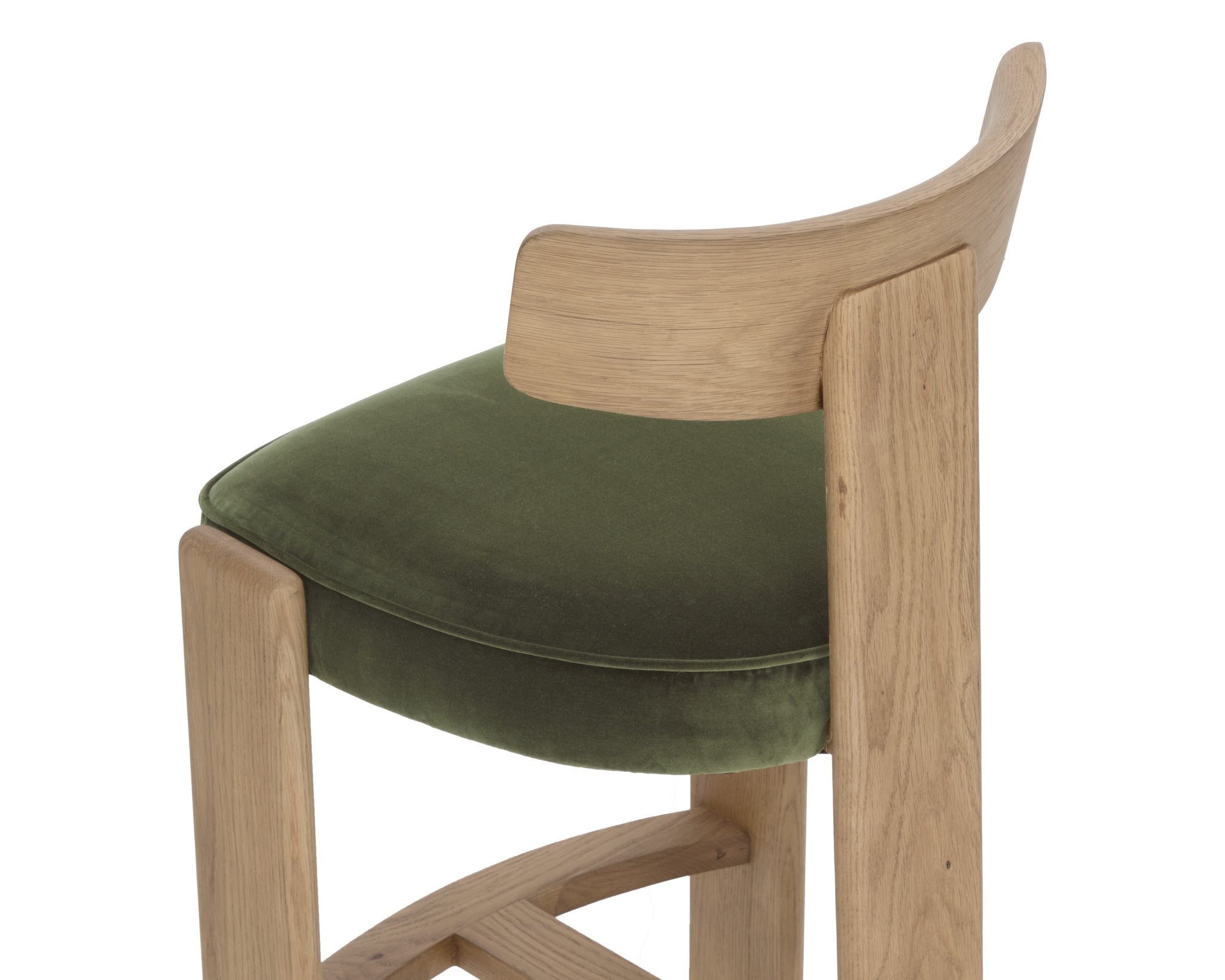 Sunpan Horton Barstool Rustic Oak Forest Green