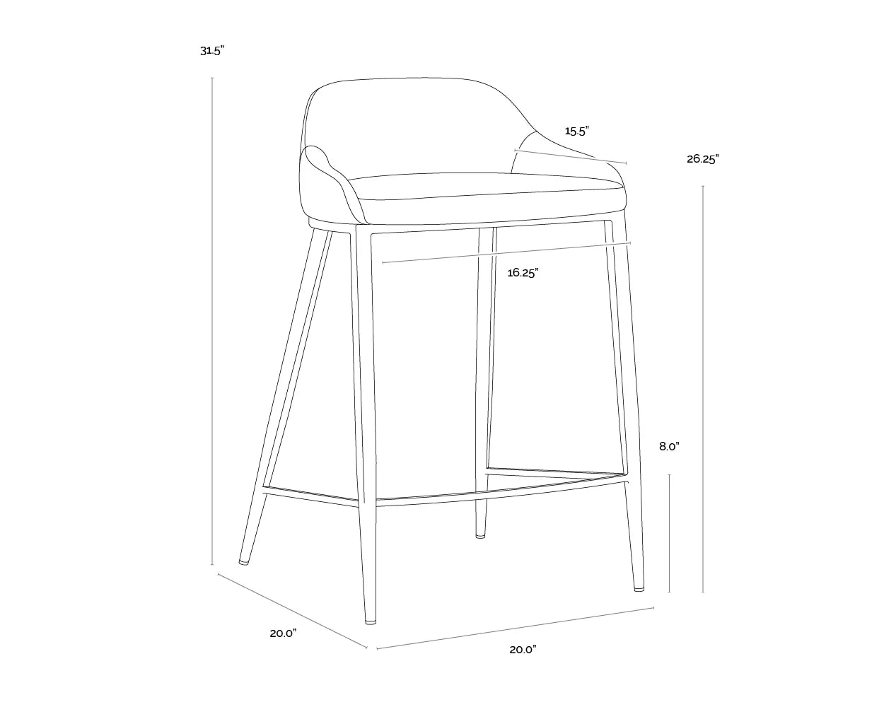 Sunpan Astra Counter Stool