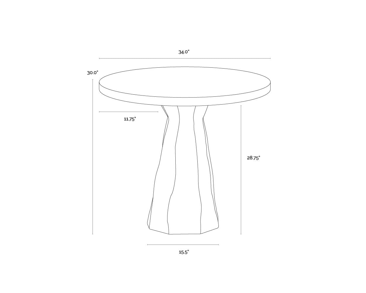 Sunpan Kliff Bistro Table