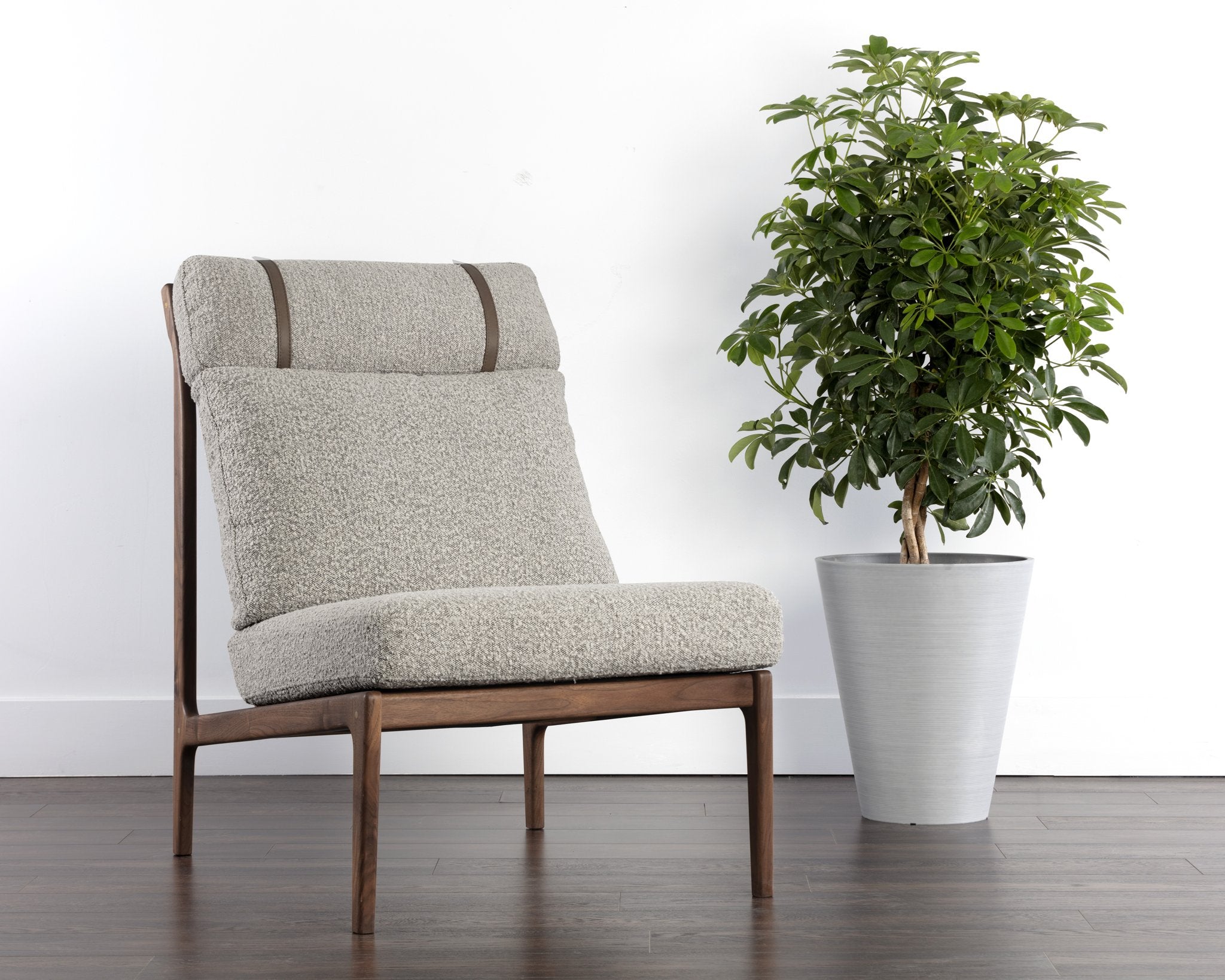 Sunpan Elanor Lounge Chair Walnut Copenhagen Cappuccino