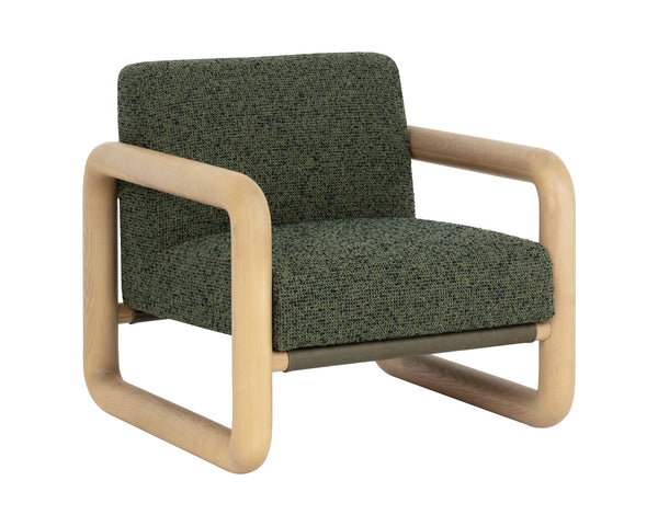 Sunpan Nubo Lounge Chair Noah Meadow / Ludlow Dark Olive Leather