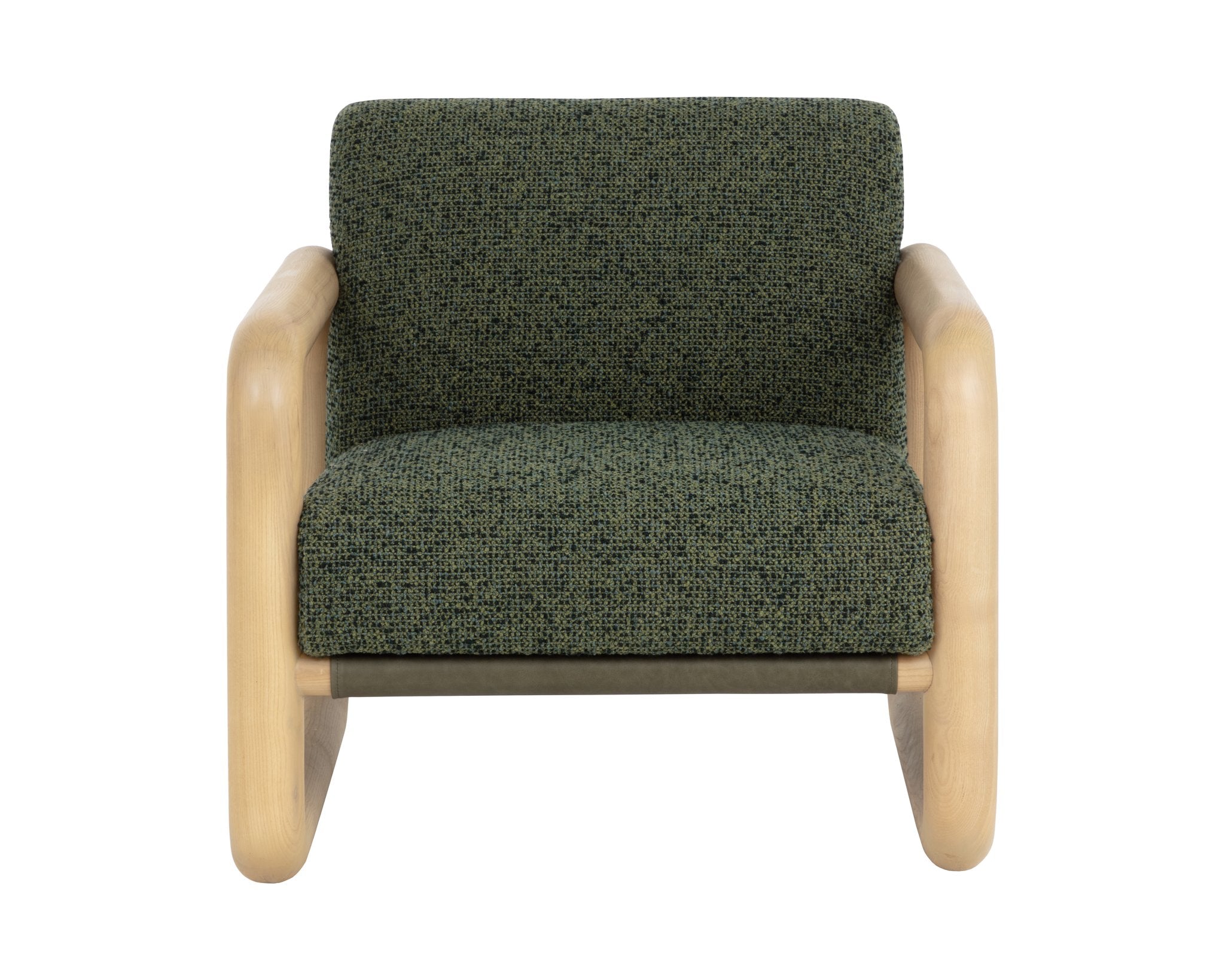 Sunpan Nubo Lounge Chair Noah Meadow / Ludlow Dark Olive Leather