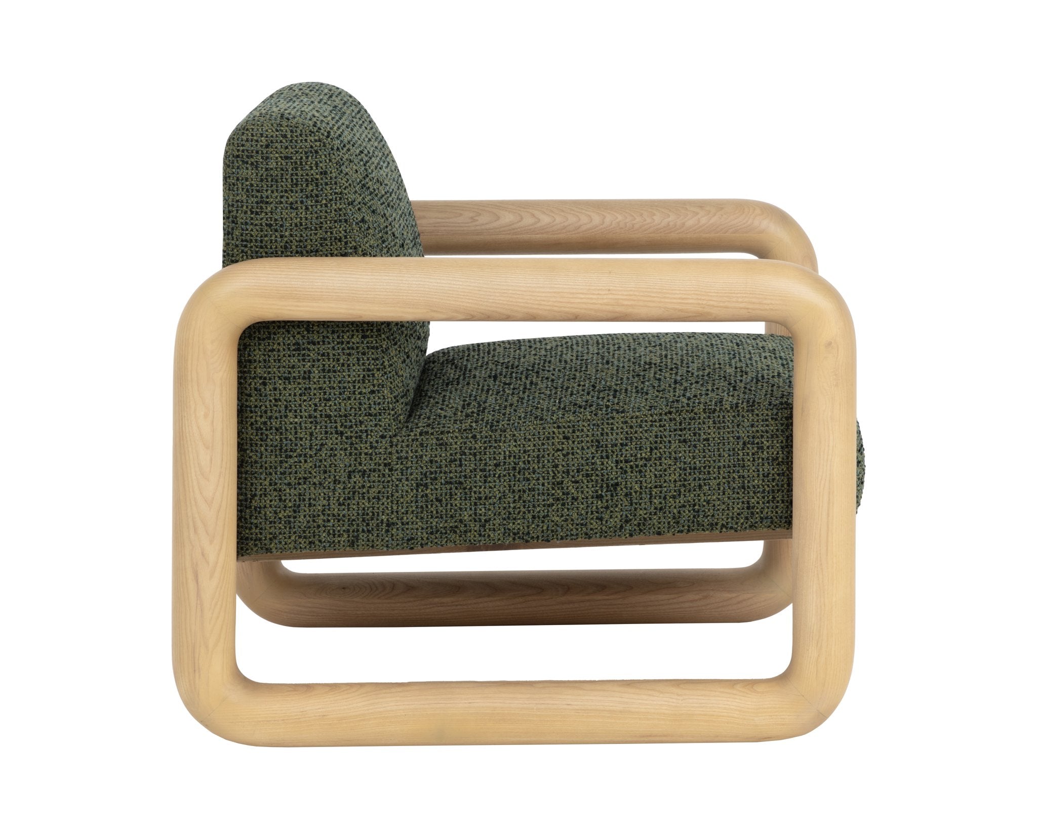 Sunpan Nubo Lounge Chair Noah Meadow / Ludlow Dark Olive Leather