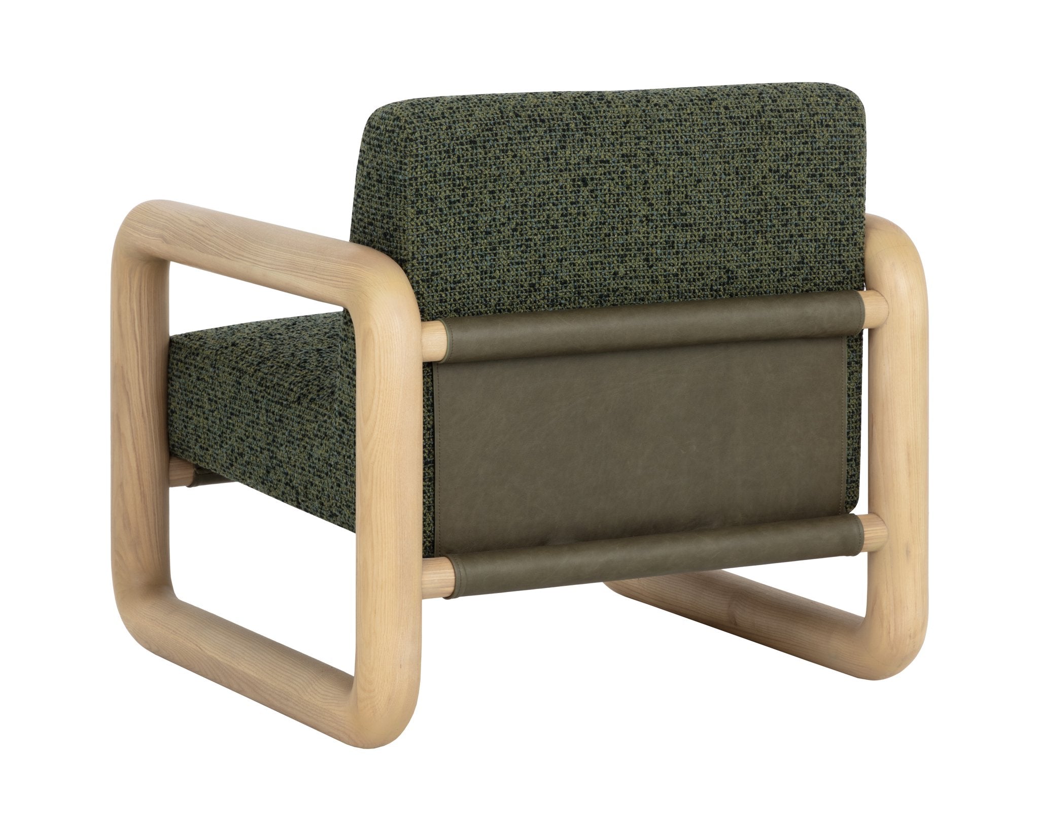Sunpan Nubo Lounge Chair Noah Meadow / Ludlow Dark Olive Leather