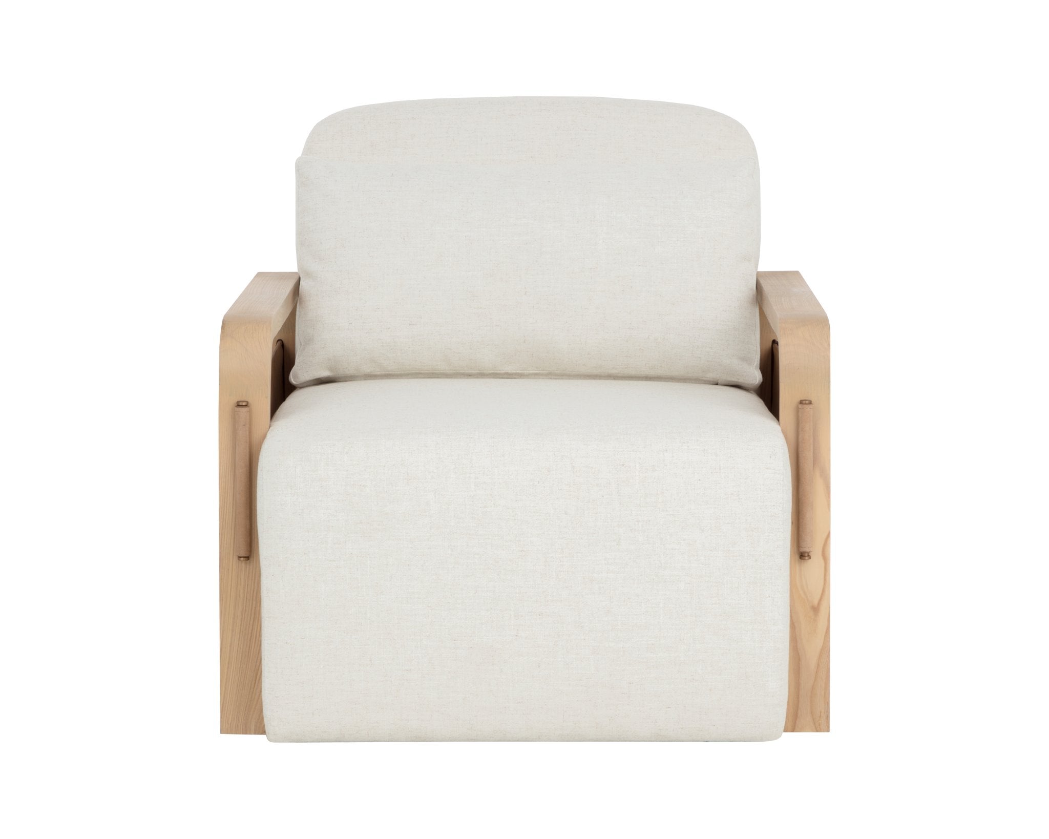 Sunpan Otso Swivel Lounge Chair Geralt Linen / Nubuck Tan Leather
