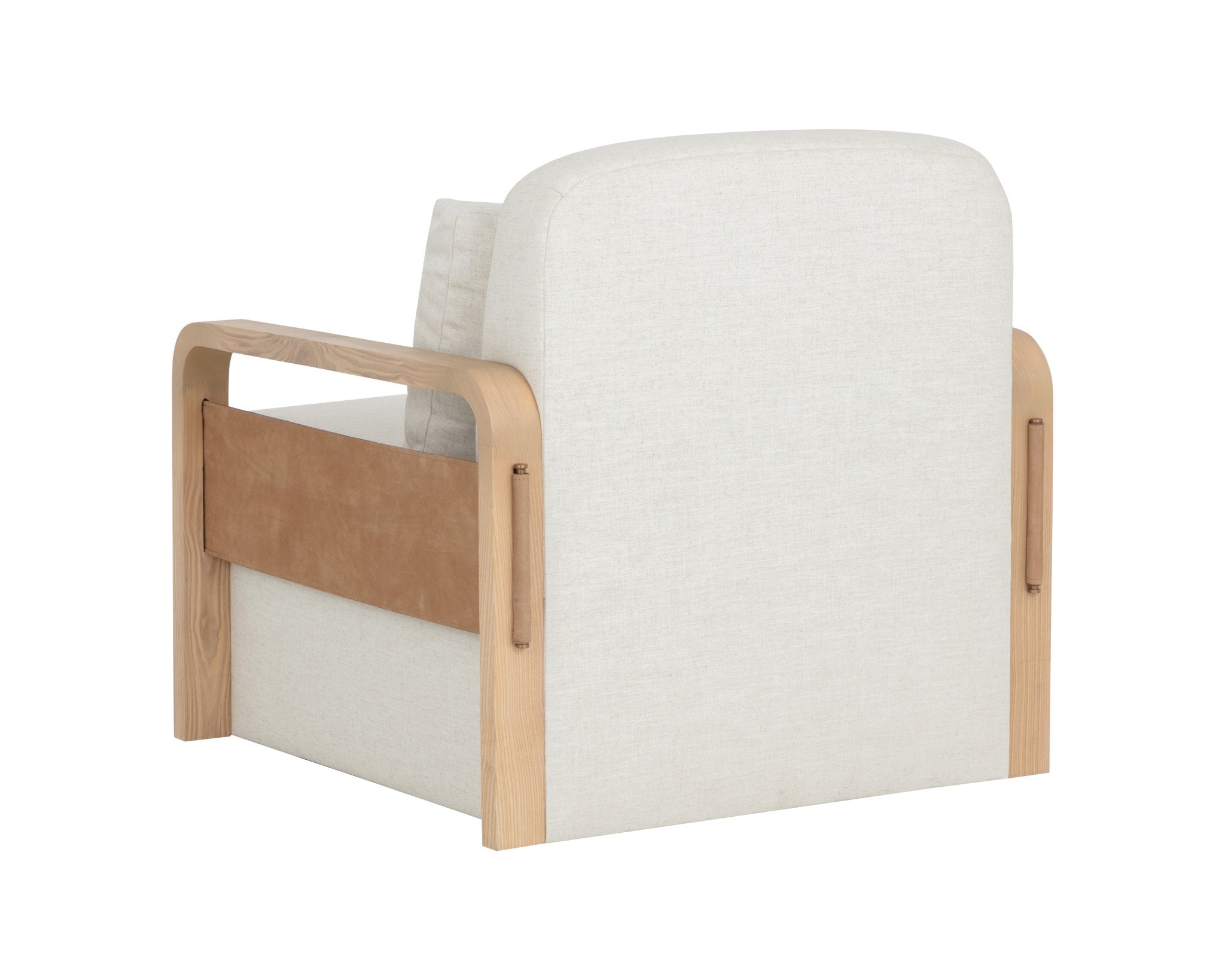 Sunpan Otso Swivel Lounge Chair Geralt Linen / Nubuck Tan Leather