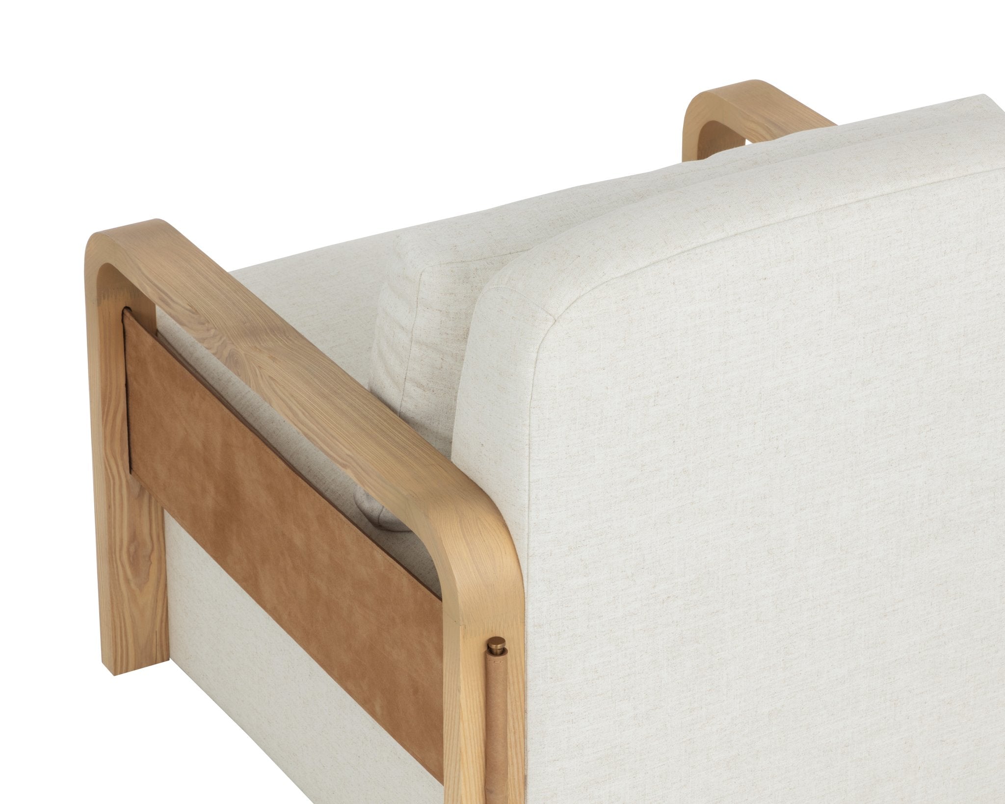 Sunpan Otso Swivel Lounge Chair Geralt Linen / Nubuck Tan Leather