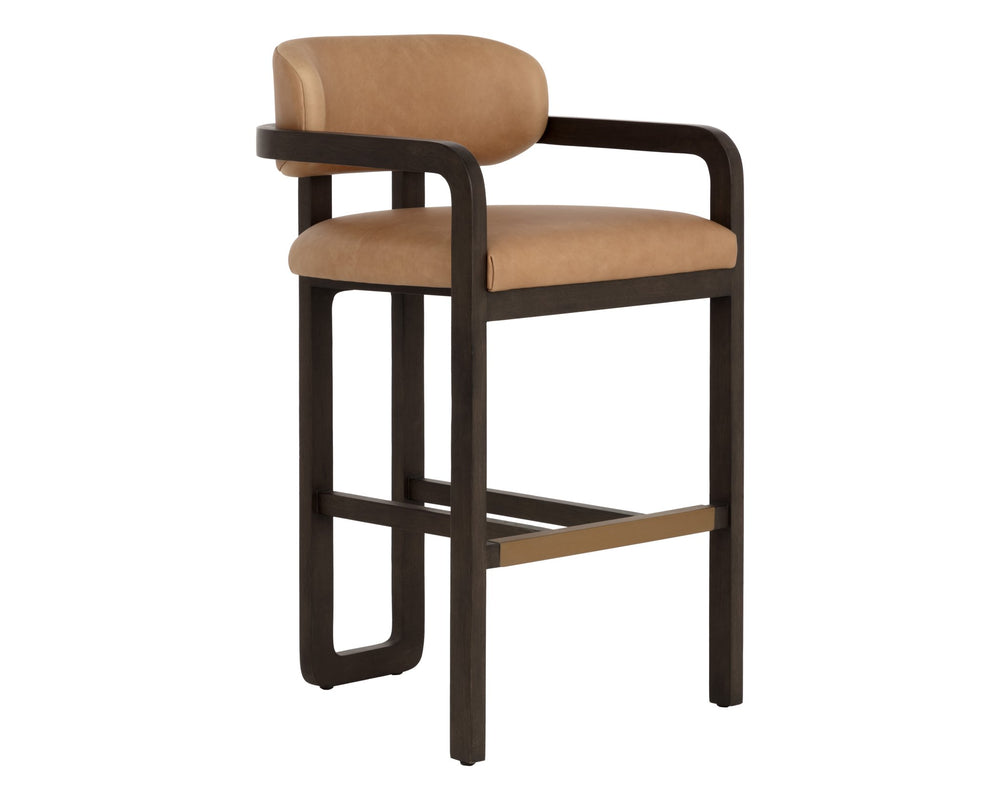 Sunpan Madrone Barstool Brown Ludlow Sesame Leather