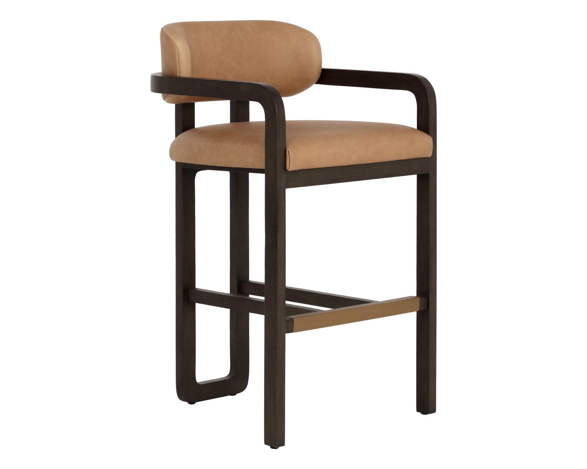 Sunpan Madrone Barstool Brown Ludlow Sesame Leather