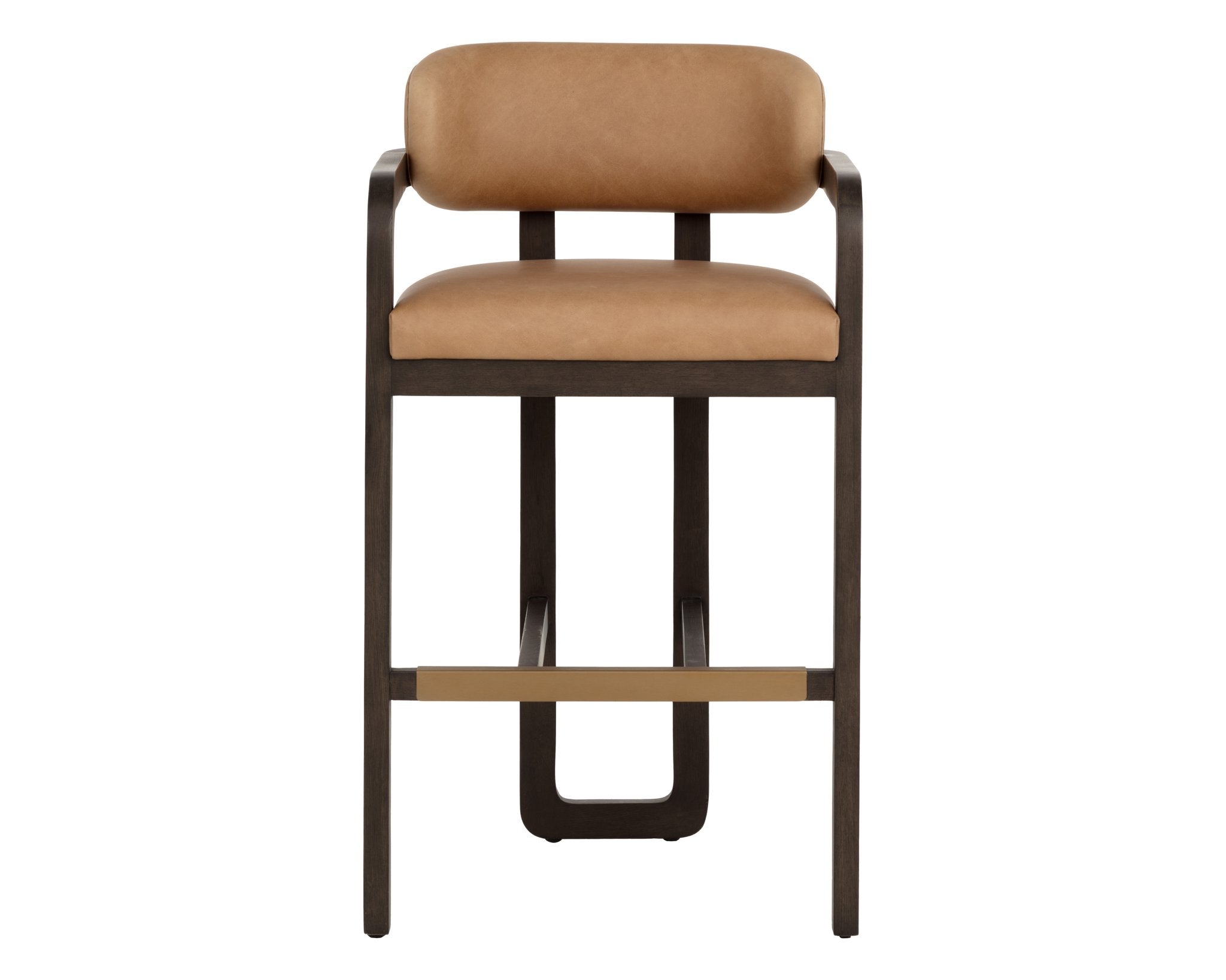 Sunpan Madrone Barstool Brown Ludlow Sesame Leather