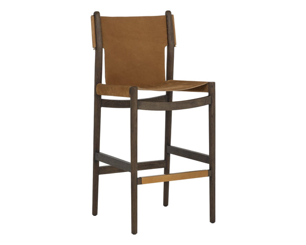 Sunpan Argus Barstool Nubuck Caramel Leather
