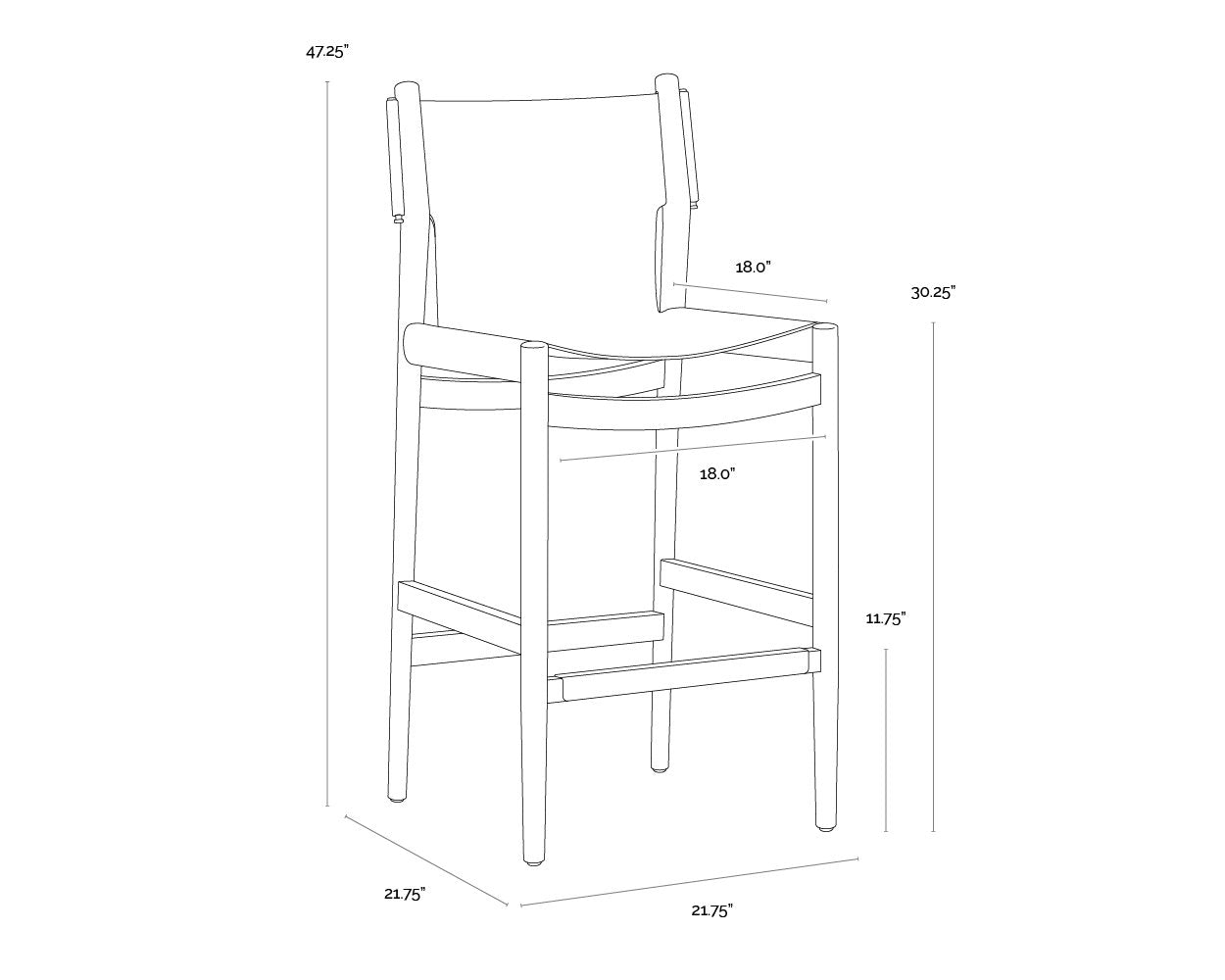 Sunpan Argus Barstool Nubuck Caramel Leather