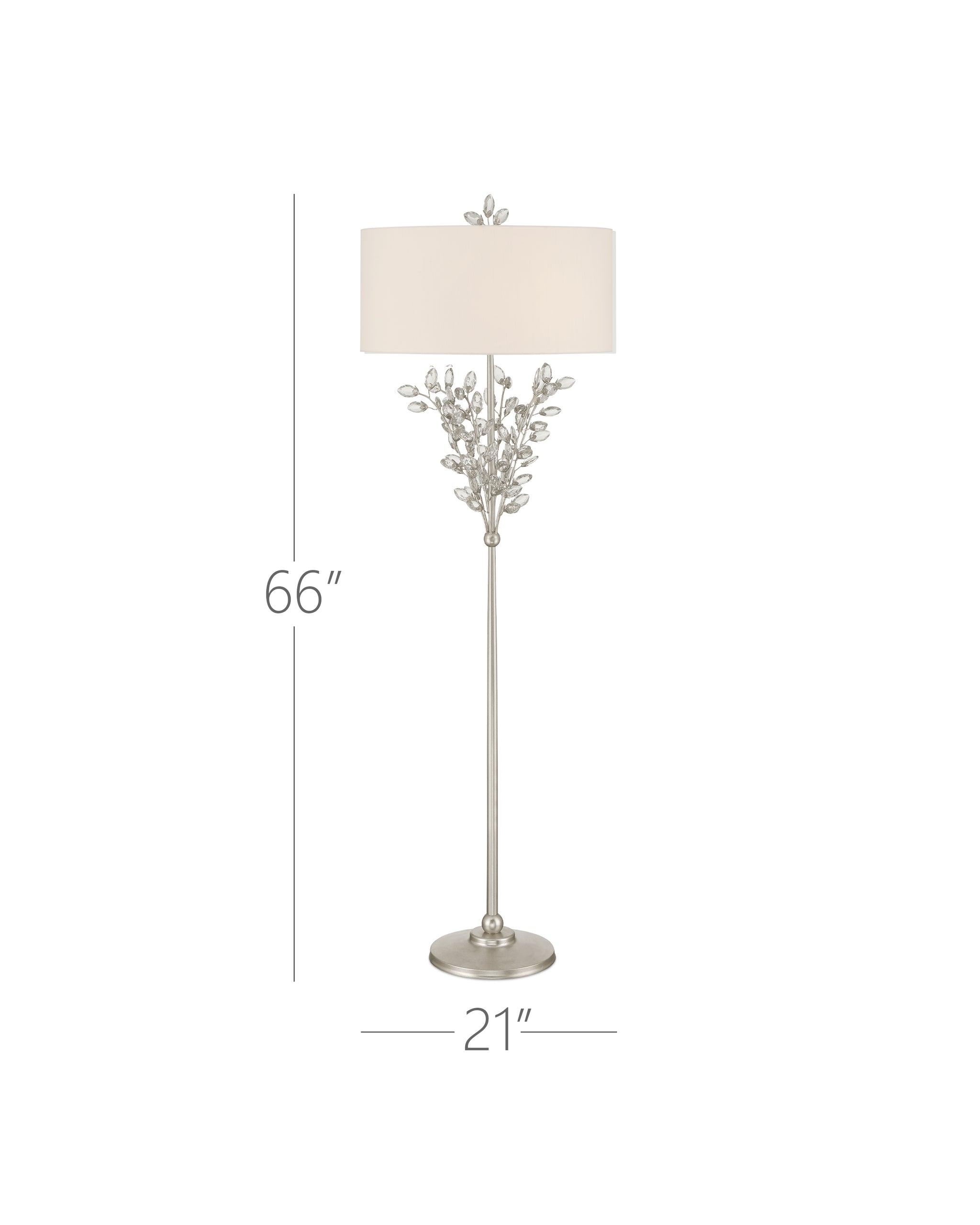 Currey & Company Forget Me Not Silver Floor Lamp