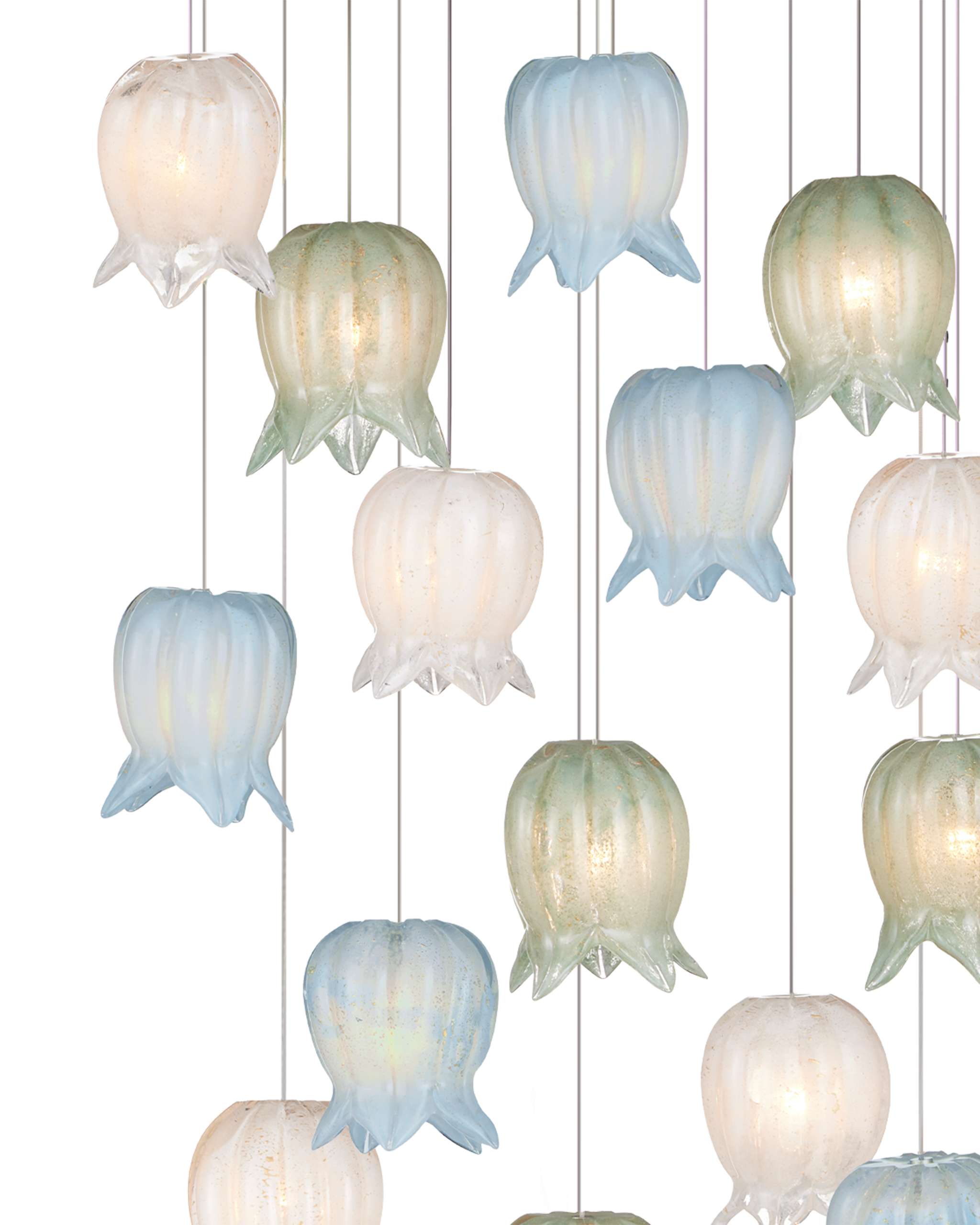 Currey And Company Polpo 15 Light Round Multi Drop Pendant