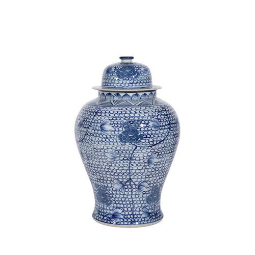 Blue and White Chain Temple Jar By Legends Of Asia