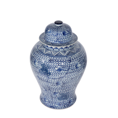 Blue and White Chain Temple Jar By Legends Of Asia