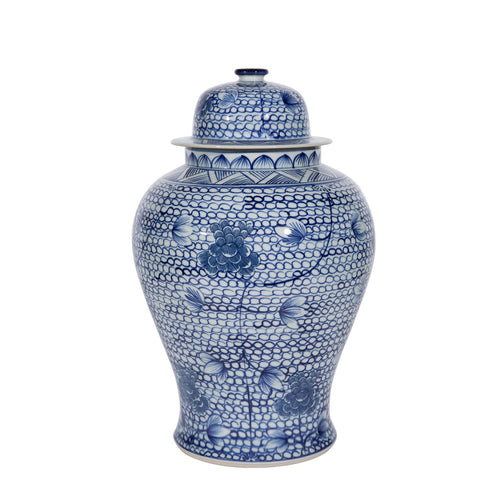 Blue and White Chain Temple Jar By Legends Of Asia