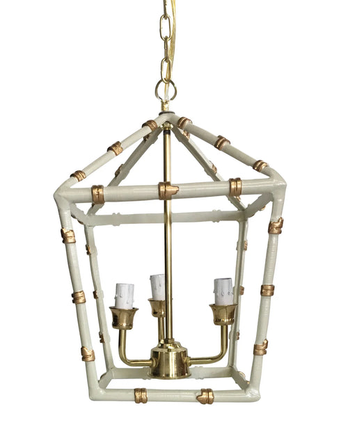 Bargain Basement Dana Gibson Bamboo Gray Lantern Chandelier