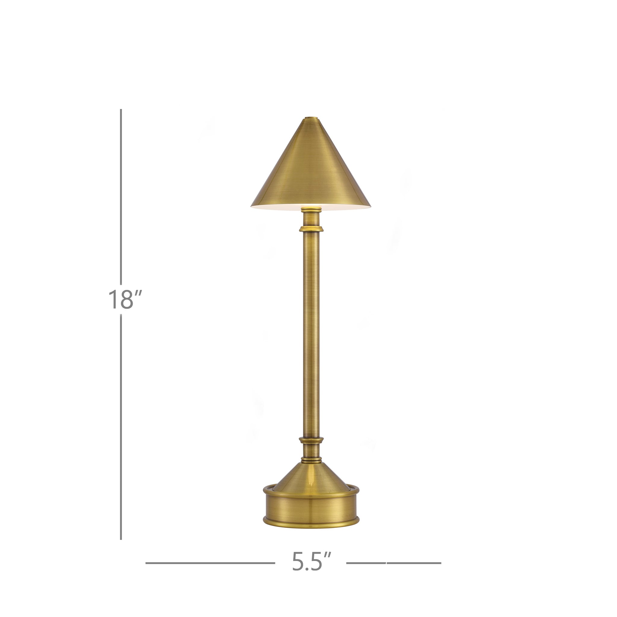 Currey & Company Traipse Brass Cordless Table Lamp