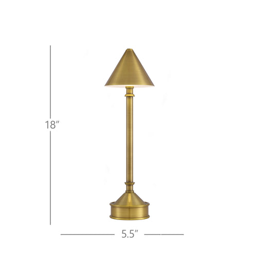 Currey & Company Traipse Brass Cordless Table Lamp