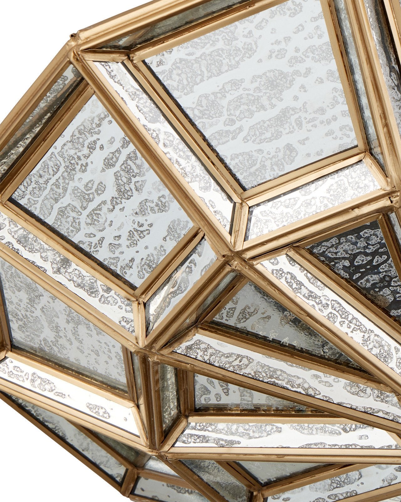 Currey & Company Valentina 20" Brass & Mirror Semi Flush Mount