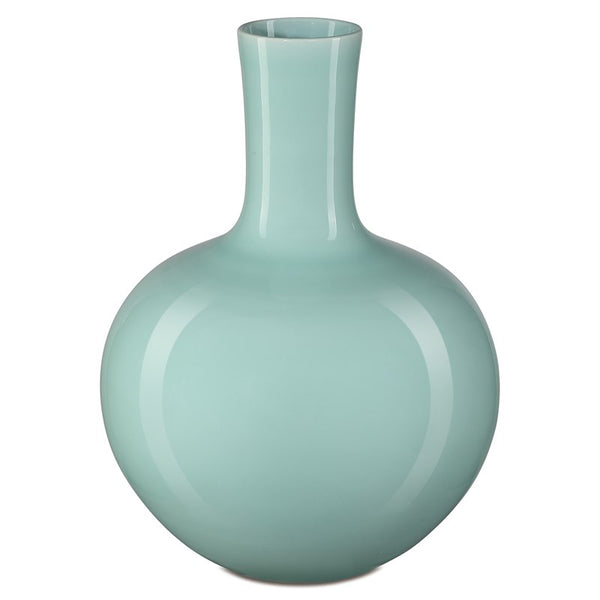 Currey And Company Celadon Medium Green Straight Neck Vase