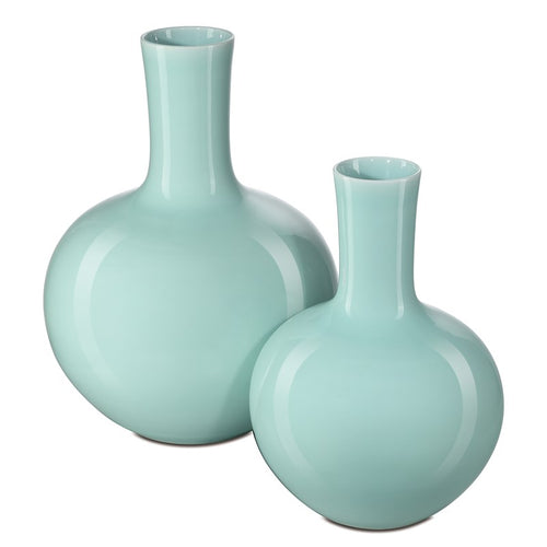 Currey And Company Celadon Medium Green Straight Neck Vase
