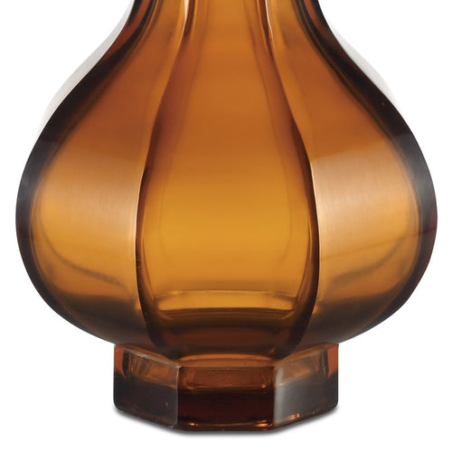 Currey And Company Amber & Gold Peking Stem Vase