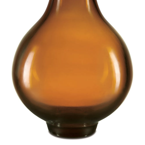 Currey And Company Amber & Gold Peking Long Neck Vase