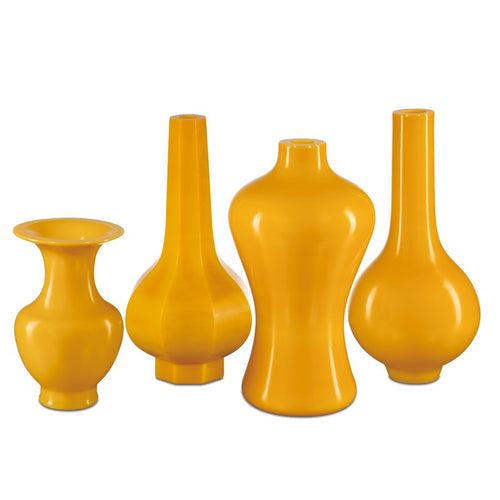 Currey And Company Imperial Yellow Peking Long Neck Vase