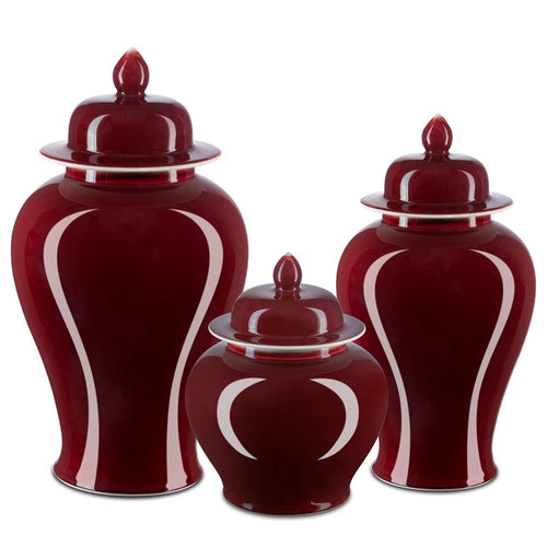 Currey And Company Oxblood Small Temple Jar