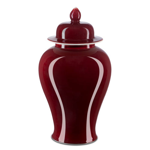 Currey And Company Oxblood Medium Temple Jar