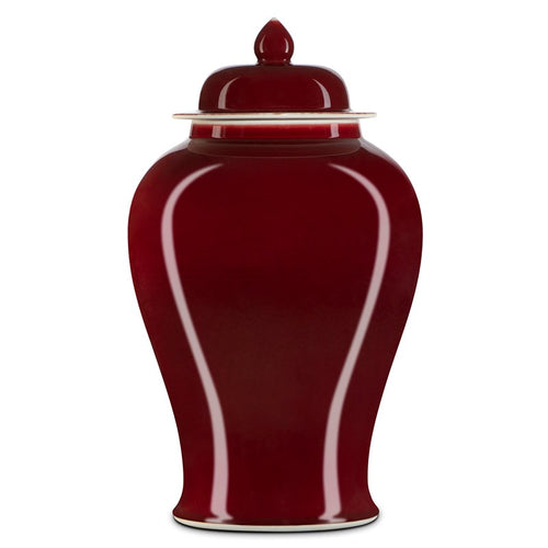 Currey And Company Oxblood Large Temple Jar