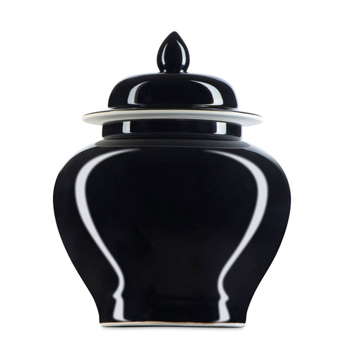 Currey And Company Imperial Black Small Temple Jar