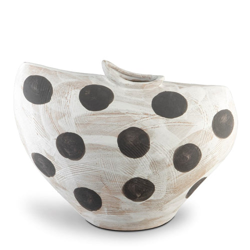 Currey And Company Dots Large White & Black Bowl