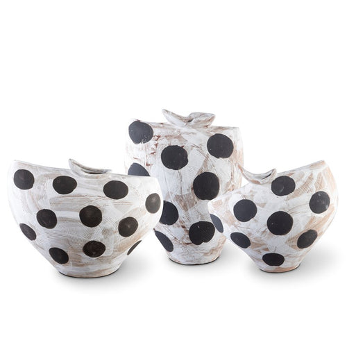 Currey And Company Dots Small White & Black Bowl