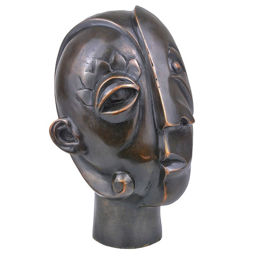 Currey And Company Cubist Head Bronze