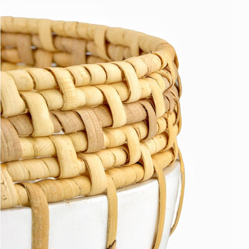 Currey And Company Kyoto Rattan & White Bowl