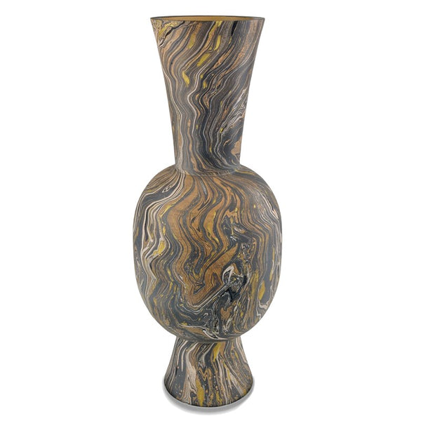 Currey And Company Brown Marbleized Tall Vase