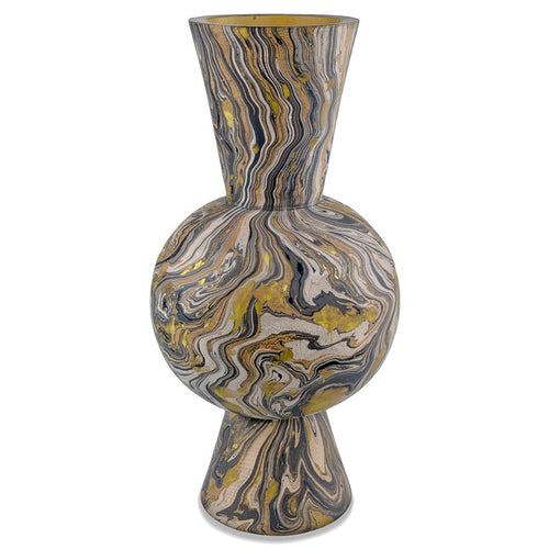 Currey And Company Brown Marbleized Round Vase