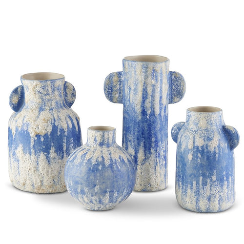 Currey And Company Paros Blue Vase Set Of 4